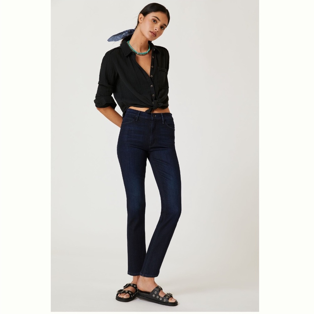 MOTHER The Dazzler High-Rise Straight Ankle Jeans